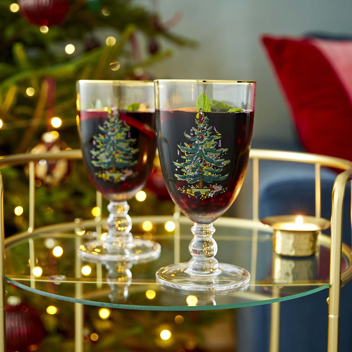Christmas Tree Set of 4 Goblets image number null